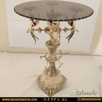 میز خاطره برنزی ۴ فرشته ستون زنبوری پایه گرد