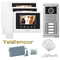 پکیج ایفون HS-43TK-M200 با پنل تصویری سیماران 1تا 16 واحد