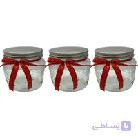 بانکه شیشه ای سایز کوچک بسته سه عددی کد 620