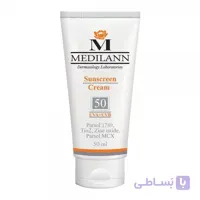 کرم ضد آفتاب رنگی مناسب پوست های معمولی و خشک با Medilann SPF50 ا Medilann Sunscreen Tinted Cream For Normal And Dry Skin SPF50