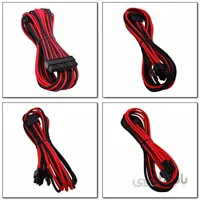 کابل آستین EZDIY-FAB کابل آستین 24-PIN / 8-PIN (4 4) M / B، 8PIN (6 2) کیت کابل اکستنشن PCI-E طول 500 میلی متر ، سیاه / قرمز