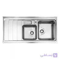 سینک استیل البرز دو لنگه فانتزی 816 روکار راست ا steelalbroz.sink816/60