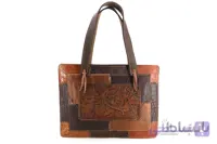 کیف دستی چرم طبیعی قلم‌زنی مدل چهل‌تکه