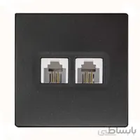 صفحه پریز تلفن دو سوکت پارت الکتریک مدل اذین مشکی ا Plate Telephone socket with two sockets Part Electric Black Azin model