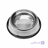 ظرف غذای استيل مناسب برای سگ و گربه سایز متوسط - قطر 13 سانتی متر