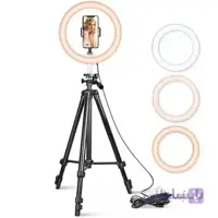 رینگ لایت 10 اینچی + سه پایه قابل تعویض