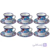 سرویس چای خوری چینی طرح شطرنجی