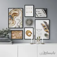 تابلو دیواری چند تکه آبستره طلایی