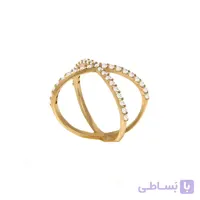 انگشتر طلا زنانه طرح ضربدر نگین دار کد CR418