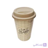 ماگ سرامیکی مدل live laugh love درب سیلیکونی طرح خط چین