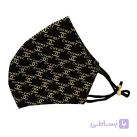 ماسک پارچه ای مدل قالبی طرح شنل رنگ مشکی کد 077 ا Face Fabric Mask code 077