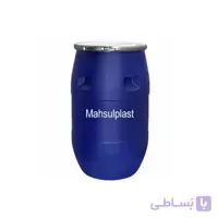 بشکه 120 لیتری پلاستیکی دهانه گشاد آبی با تسمه فلزی