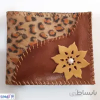 کیف پول چرم طرح موج