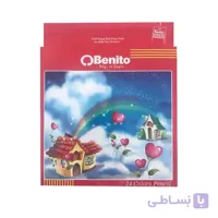 مداد رنگی 24 رنگ بنیتو جعبه مقوایی