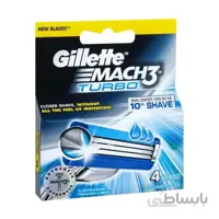 تیغ یدک ژیلت مدل Mach 3 Turbo ‏بسته ۴ عددی