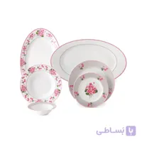 سرویس چینی 6 نفره زرین طرح یاس صورتی ا کد کالا 1452_254