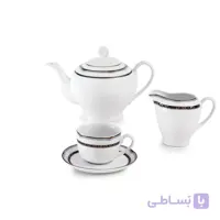 سرویس چای خوری 17 پارچه چینی زرین سری ایتالیا اف مدل پرشیا سرمه درجه عالی