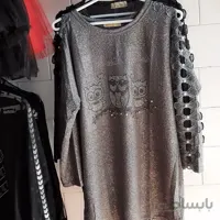 بلوز مجلسی لمه زنانه استین بلند طلایی فریسایز مناسب سایز 36 تا 48 ا Shirt