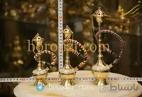 قلیان برنجی هندی صدفکاری