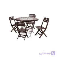 ست میز و صندلی ۴ نفره تاشو تمام پلاستیکی 109-215