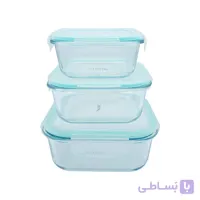 ظرف نگهدارنده 3 تکه مربع سوپاپ دار والرین مدل HZ9888