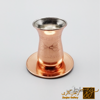 استکان و نعلبکی مسی طرحدار