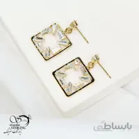 گوشواره زنانه مربعی نگین دار