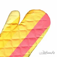 دستکش فر تک 10کتان رزين تاژ طرح رابید صورتی