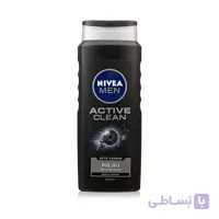 شامپو بدن مردانه Nivea مدل Active Clean حجم 500 میلی لیتر