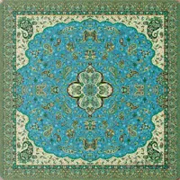 رومیزی مربع ترمه طرح سالار مشکی ابریشم کد 710 کد 410582