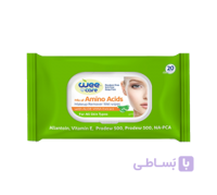 دستمال مرطوب آرایش پاک کن آمینو اسید وی کر 20 برگی