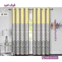 یک جفت پنل پرده پانچی دوخت شده و آماده نصب طرح مدرن کد 111