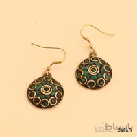 گوشواره هندی قلاب دار سنگی رنگی