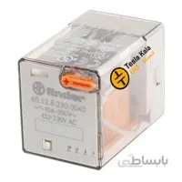 رله شیشه ای فیندر 8 پایه 2NO2NC ولتاژ کاری و کنترلی 220VAC مدل finder 60.12
