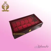 جعبه ساعت لوکس کلکسیونی چوبی ۱۲تایی رنگ قرمز box12101