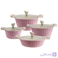 سرویس قابلمه کیهان مدل ماراتن صورتی 8 پارچه