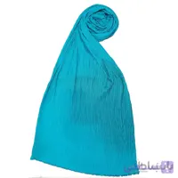 شال پلیسه نخی آبی روشن
