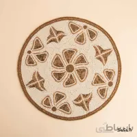رومیزی منجوق دوزی کرم مدل 4