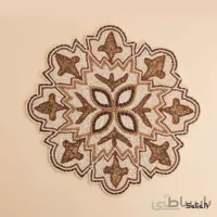 رومیزی منجوق دوزی کرم مدل ستاره