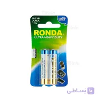 باتری دوتایی نیم قلمی Ronda Ultra Plus Heavy Duty AAA R03P کارت کوچک
