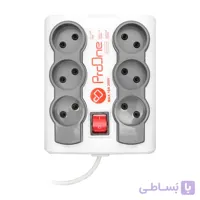 چند راهی برق 6 خانه آنالوگ ProOne کلید دار 3 متری مدل pps610