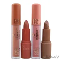 ست ۴ عددی رژ لب جامد و مایع دوسه کد ۴ (Doucce Lip Gloss & Lip Stick Code 04)