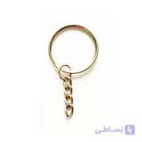 حلقه جا کلیدی نقره ای با زنجیر 30mm بسته 5 عددی