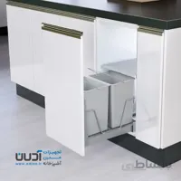 سطل زباله دومخزنه متوسط ریل کف تاندم (34 لیتری) – سامینا