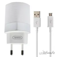 شارژر دیواری Tranyoo V12 + کابل میکرو یو اس بی ا Tranyoo V12 Wall Charger + MicroUSB Cable