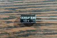 CAP 10V 330uF – خازن الکترولیت، ۱۰ ولت، ۳۳۰ میکروفاراد