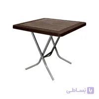 میز مربع تاشو پایه فلزی حصیر بافت ناصر پلاستیک مدل 523