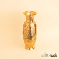 گلدان برنجی قلمزنی طلایی سایز 1