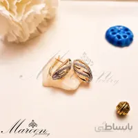 گوشواره حلقه ای بیضی نگین‌دار مارون CG56