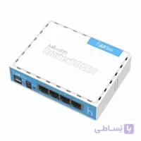 روتر اکسس پوینت بی سیم میکروتیک hAP lite ا MikroTik hAP lite 4 Port 10/100 Mbps 2.4 GHz Wireless Router Access Point